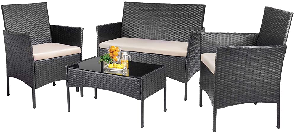Amazon.com: KaiMeng Patio Furniture Sets Outdoor 4 Pieces Indoor .