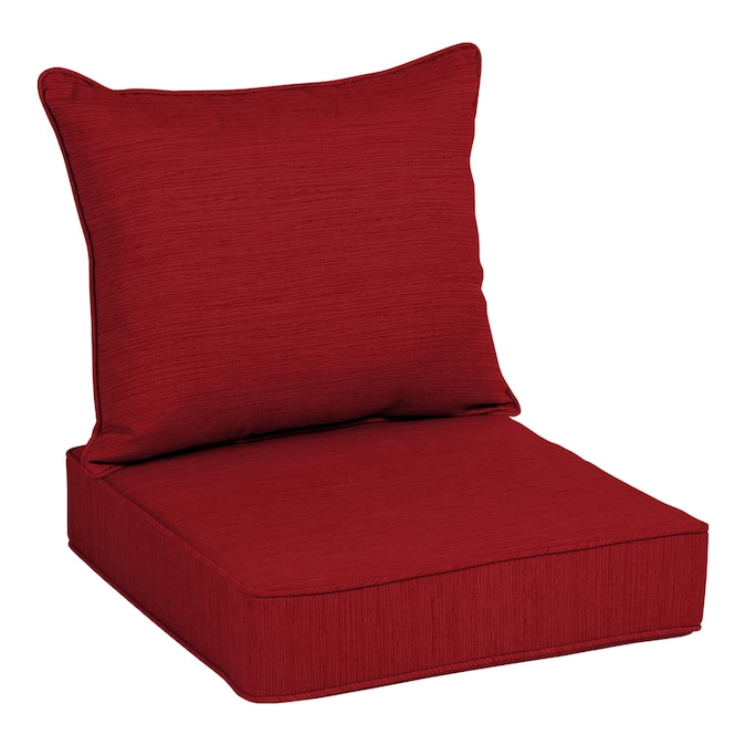 allen + roth 2-Piece Cherry Red Deep Seat Patio Chair Cushion in .