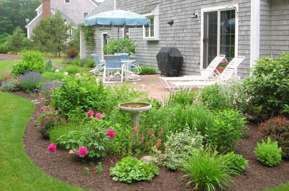 how to landscape around concrete patio - Google Search - Gardening .
