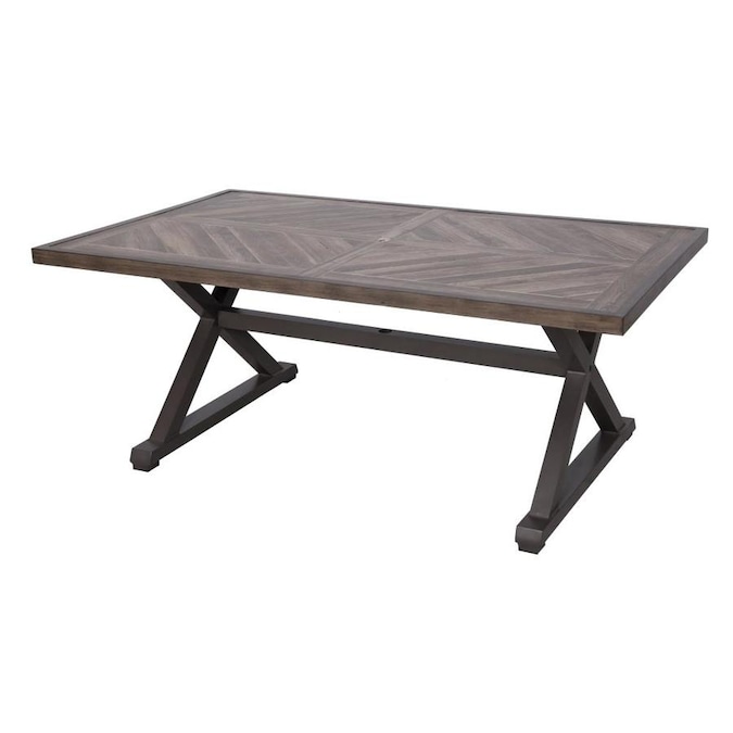 allen + roth - Everett Manor Rectangle Outdoor Dining Table 41.5 .