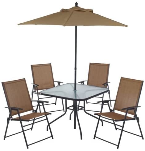 Amazon.com: 6 Piece Outdoor Folding Patio Set - With Table, 4 .