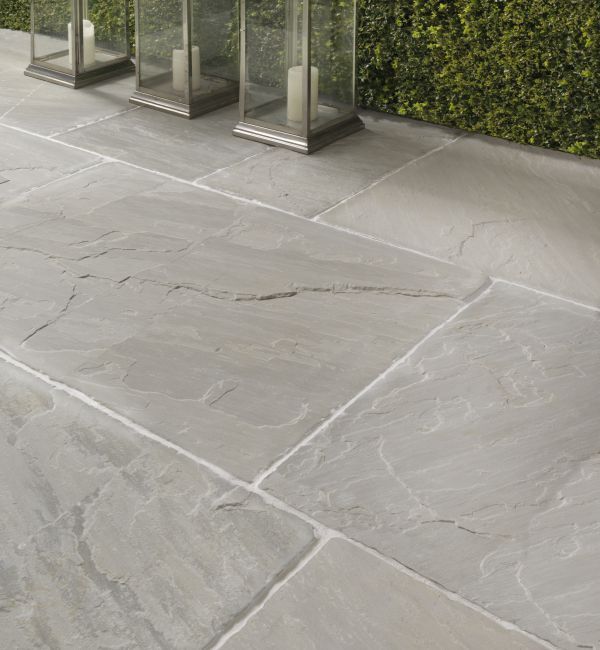 Salcombe Sandstone in a seasoned finish. Patio tiles with soft .