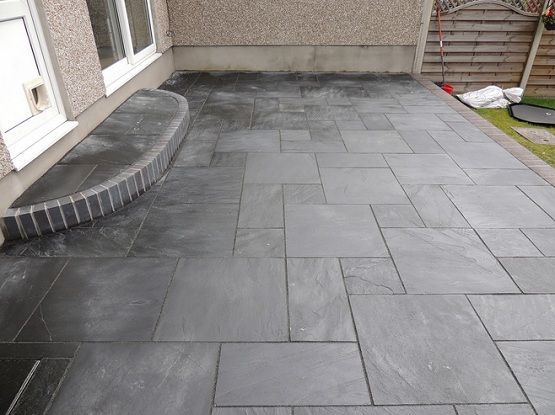 Black slate patio tiles for small narrow patio flooring | Slate .