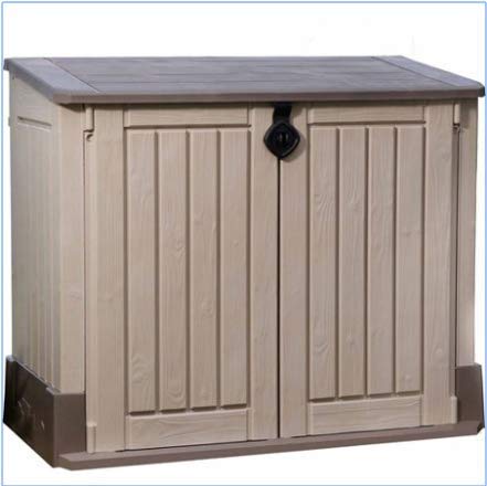 Plastic Outdoor Storage, Shed - 30-Cu.Ft., Color Beige/Taupe - Buy .