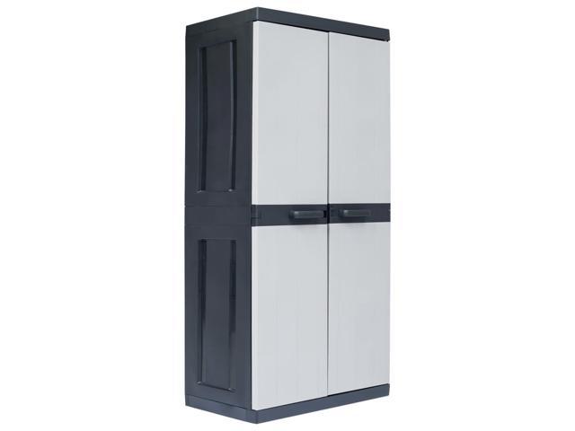 vidaXL Garden Storage Cabinet XXL 74.8" with 4 Shelves Plastic .