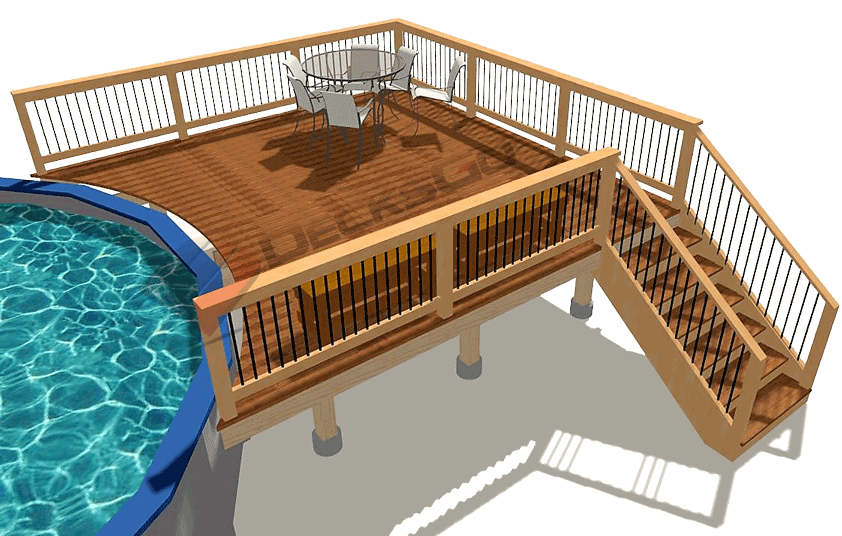 Basic Rectangle Pool Deck - Decksgo Pla