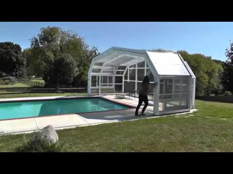 Retractable Pool Enclosures- Woman Opens Enclosure Manually - YouTu