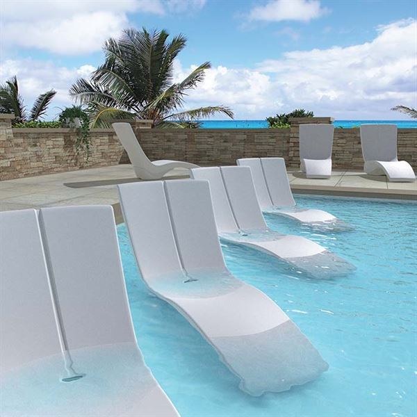 Tropitone In-Pool Furniture, Curve Chaise Lounge made of Rotoform .