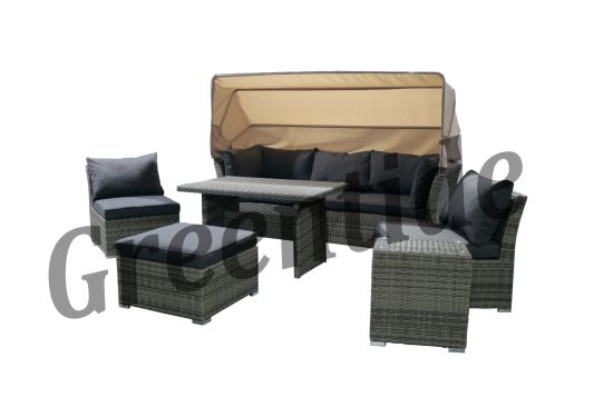 China Rattan Garden Furniture Patio Sofa Sets with Canopy - China .