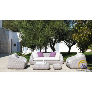 Contemporary poly rattan garden sofa furniture ( Alu frame .