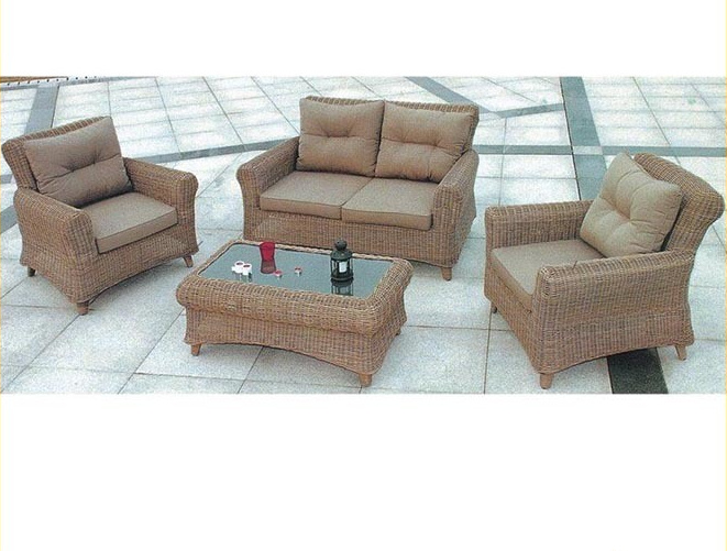 China Khaki Color Outdoor Rattan Sofa Set Used Hotel Furniture .