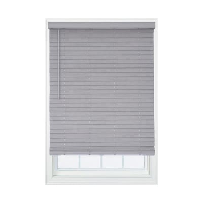 Allen + roth 2-in Cordless Gray Faux Wood Room Darkening Blinds .