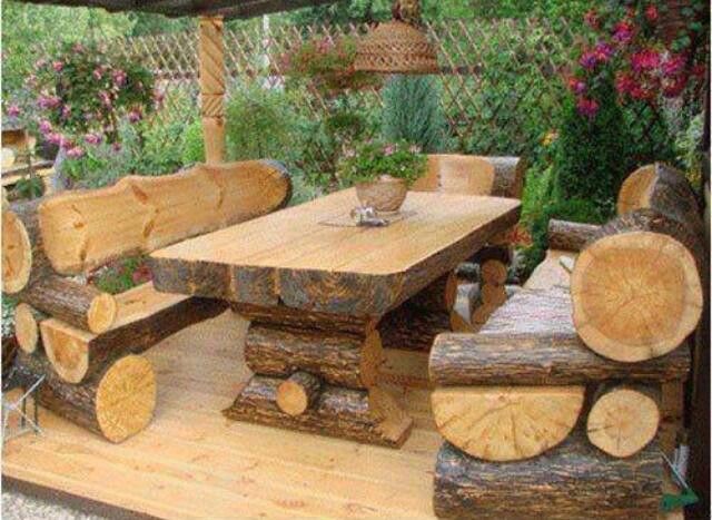 20 Amazing DIY Wood Log Projects For Your Home | Rustic patio .