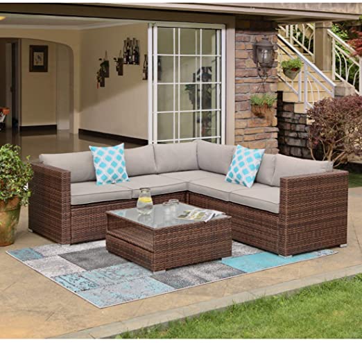 Amazon.com: COSIEST 4-Piece Outdoor Furniture Set All-Weather .
