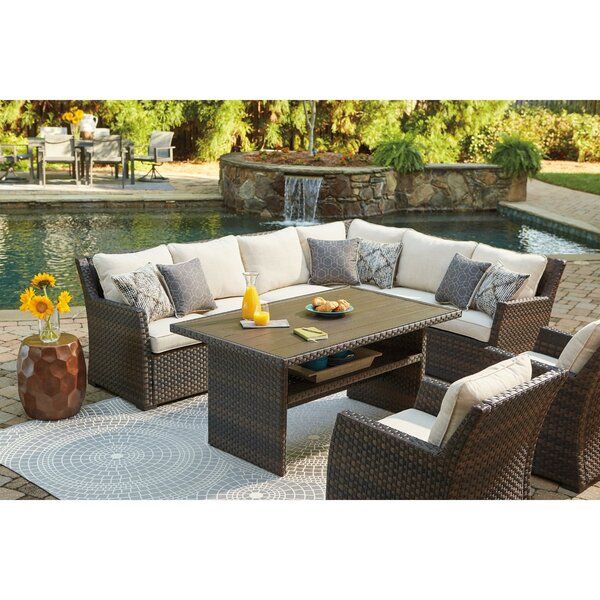 Lovejoy Patio Sectional with Cushions in 2020 | Patio furniture .