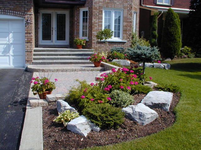 Front Yard idea - pavers and curvy grass | Small front yard .