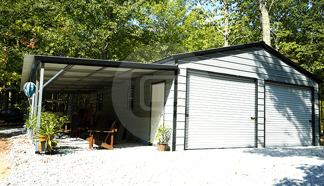 36x36 Vertical Roof Lean-to Garage | 36x36 Steel Garage Pric