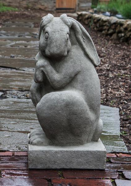 Newport Rabbit Facing Left Cast Stone Garden Stat