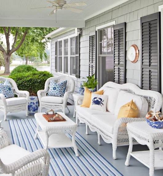 White Outdoor Wicker Seating with Coastal Flair | Shop the Look .