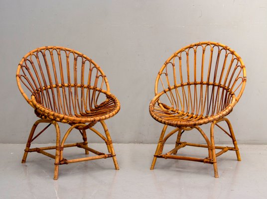 Wicker Chairs, 1960s, Set of 2 for sale at Pamo