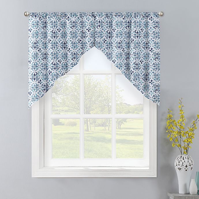 Colordrift Gallow 2-Pack Swag Window Valances in Aqua | Bed Bath .