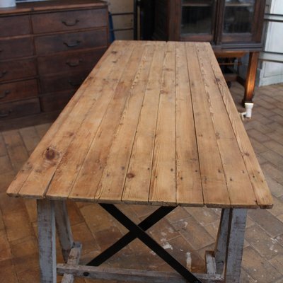 Vintage Wooden Workshop Table for sale at Pamo