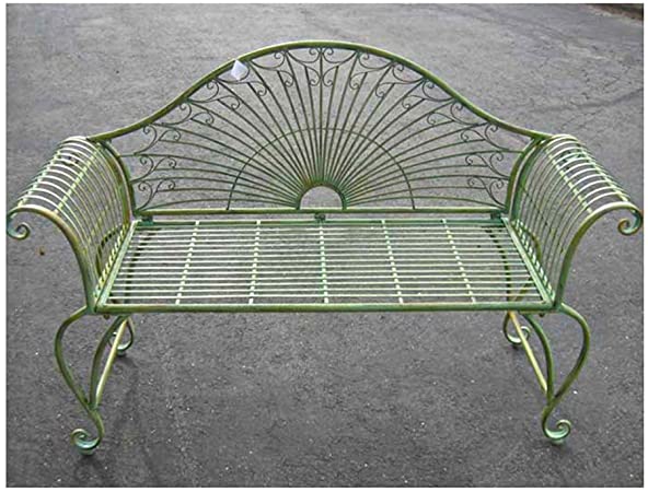 Amazon.com : Garden-Bench 37" High - Wrought Iron - Antique Green .