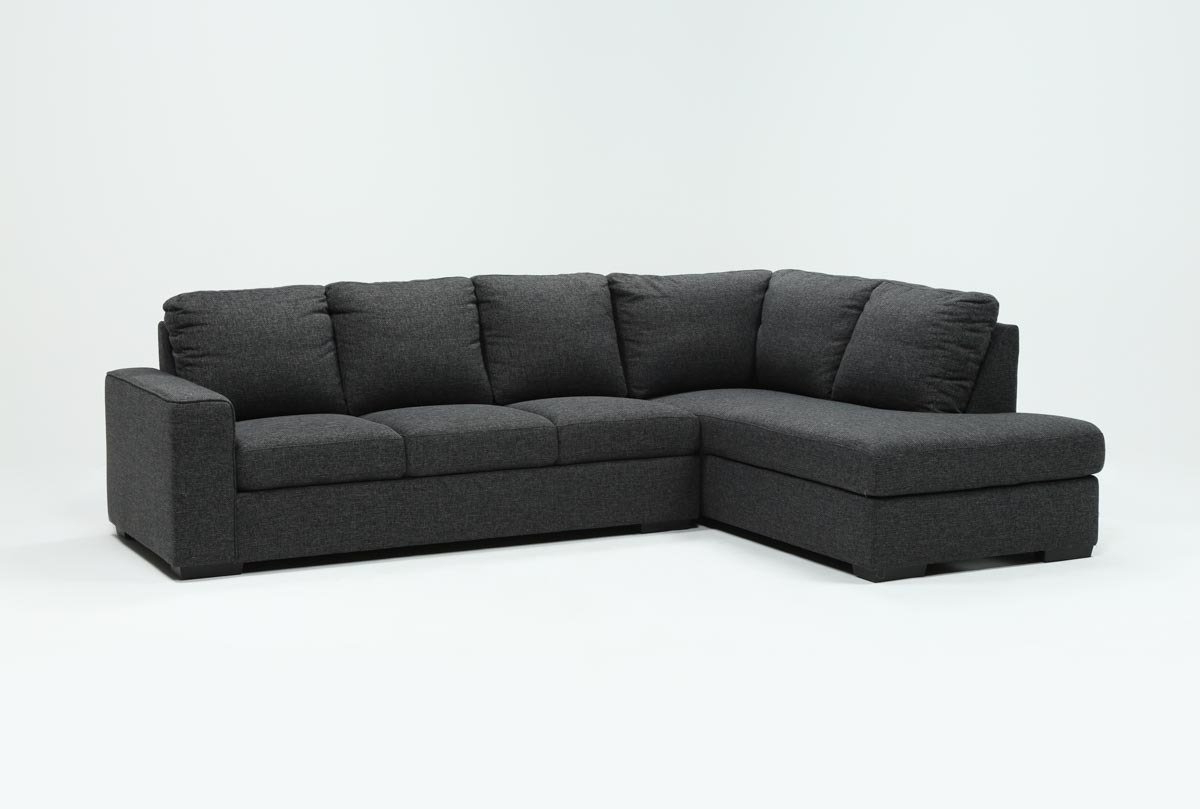 Lucy Dark Grey 2 Piece Sleeper Sectionals With Raf Chaise