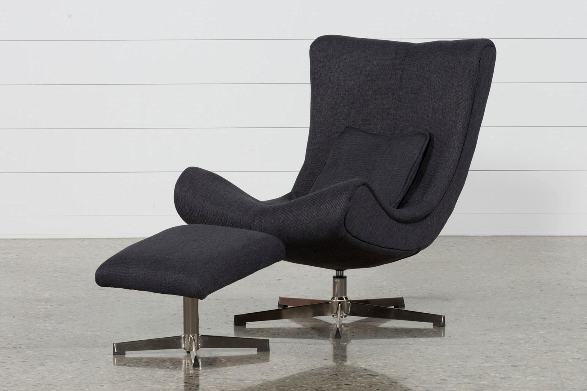Amala Dark Grey Leather Reclining Swivel Chairs