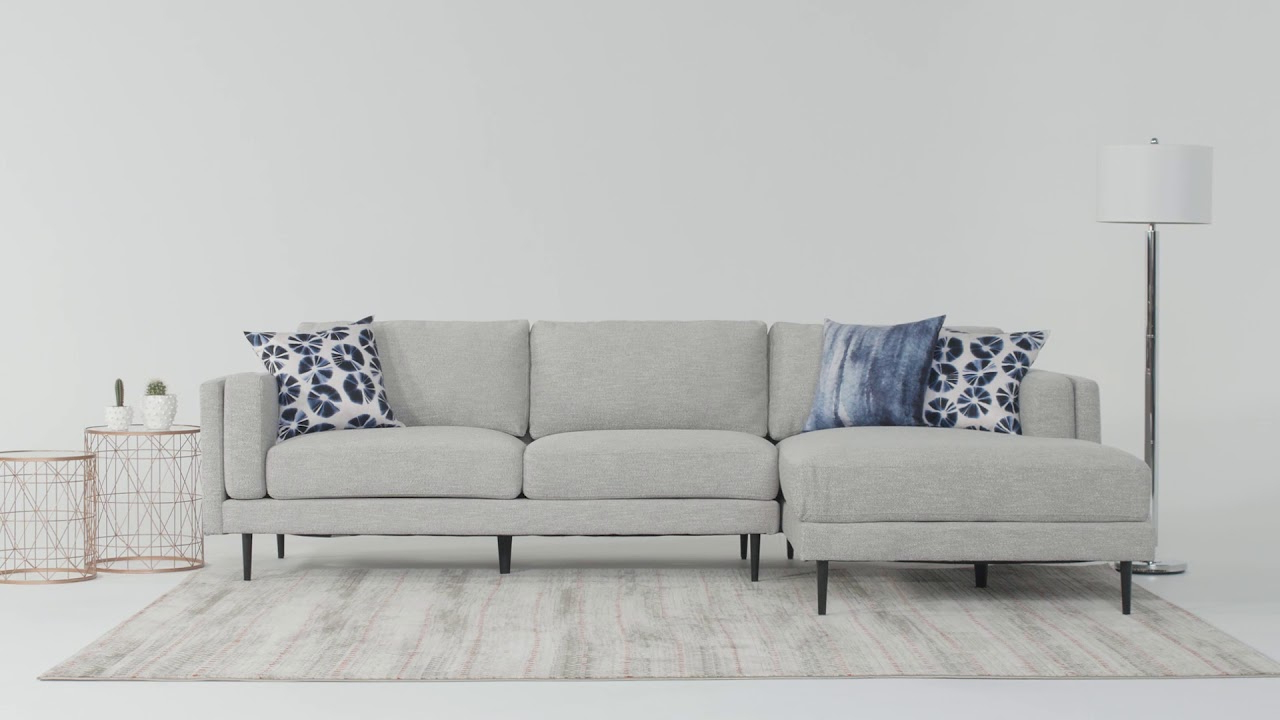 Aquarius Light Grey 2 Piece Sectionals With Raf Chaise