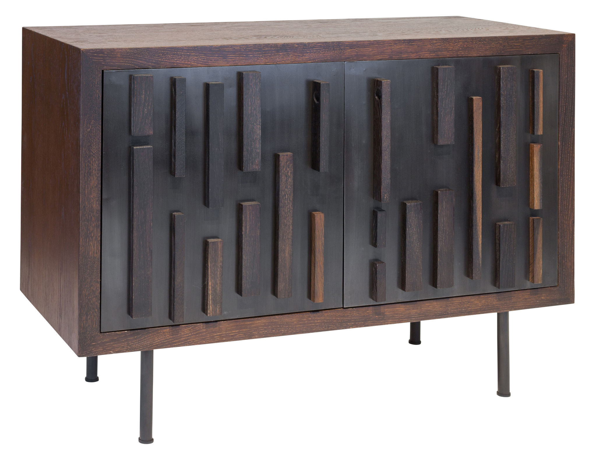 Black Oak Wood And Wrought Iron Sideboards