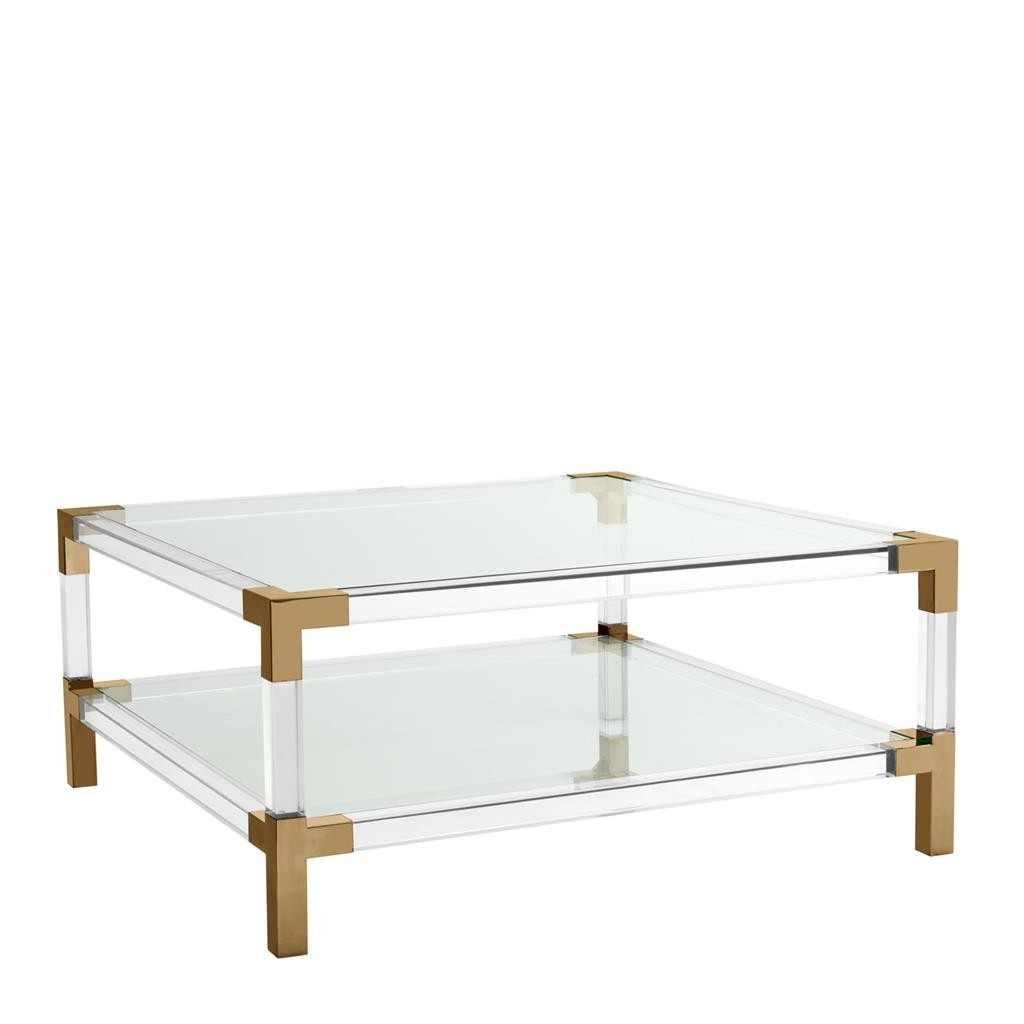 Acrylic Brushed Brass Coffee Tables