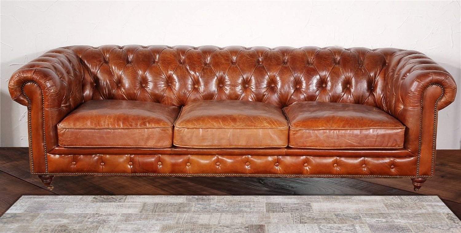 Tufted Leather Chesterfield Sofas