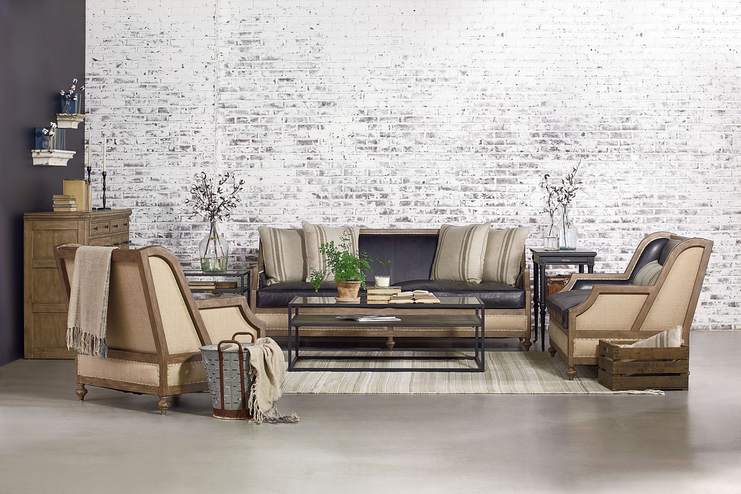 Magnolia Home Foundation Leather Sofa Chairs