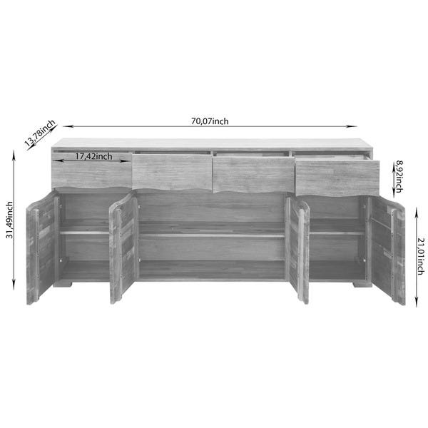 Shop Surf Sideboard with 4 Doors and 4 Drawers, Acacia Wood .