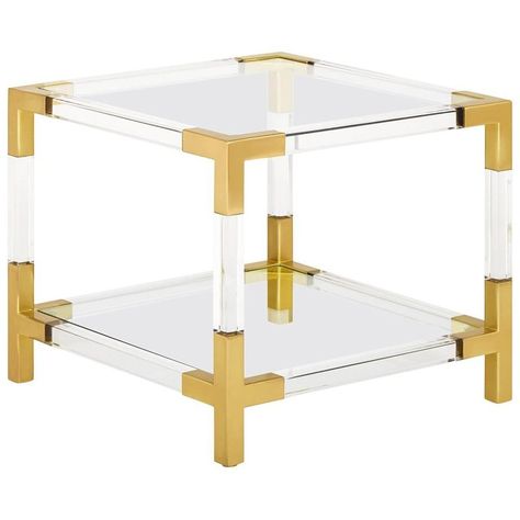 Jonathan Adler Side Table - Jacques Lucite Two-Tier Accent .