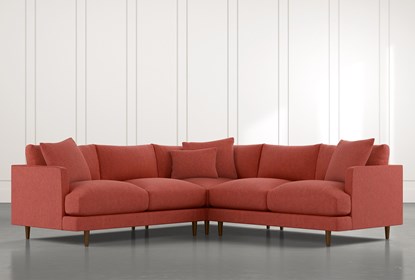 Adeline II Red 3 Piece Sectional | Living Spac
