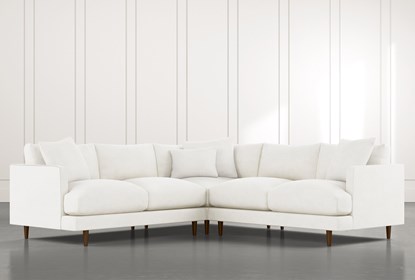 Adeline II White 3 Piece Sectional | Living Spac