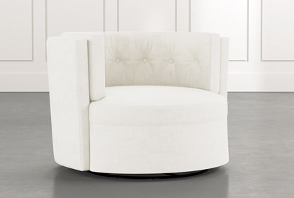 Aidan II White Swivel Accent Chair | Living Spac