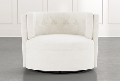 Aidan II White Swivel Accent Chair | Living Spac