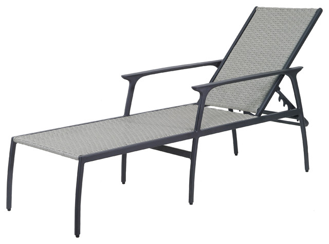 Amari Woven Chaise Lounge, Carbon, Mist Woven - Tropical - Indoor .