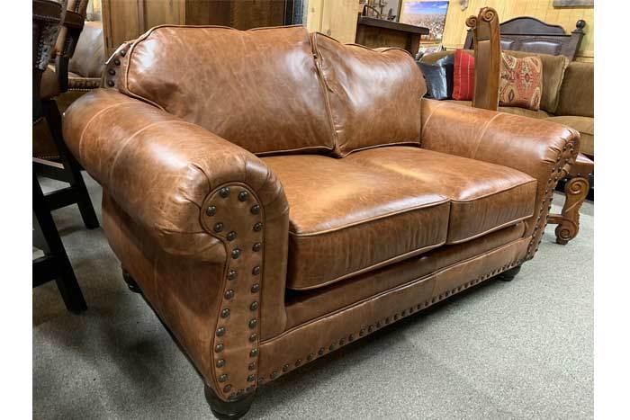 High Quality Leather Loveseat | Upscale Rustic Full Grain Leather .