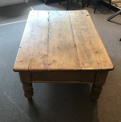 Antique Pine Coffee Table - Antiques Atl