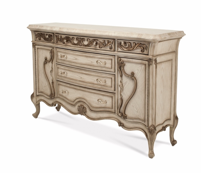 Platine De Royale French Provincial Sideboard In Antique White .