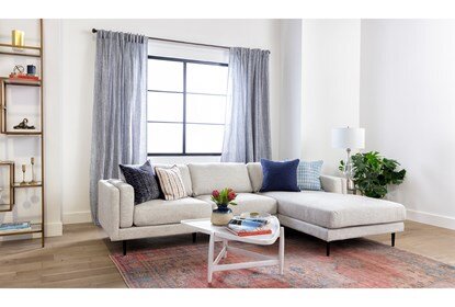 Aquarius II Light Grey 2 Piece Sectional With Right Arm Facing .