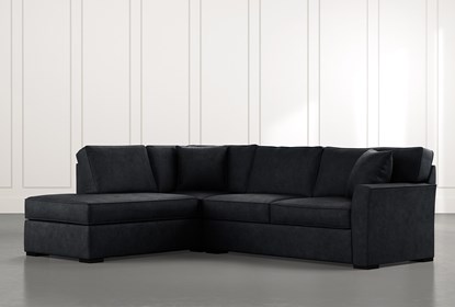 Aspen Black 2 Piece Sleeper Sectional with Left Arm Facing Chaise .