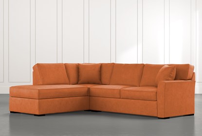 Aspen Orange 2 Piece Sectional with Left Arm Facing Chaise .