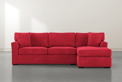 Aspen Down Red 2 Piece Sectional With Right Facing Chaise | Living .