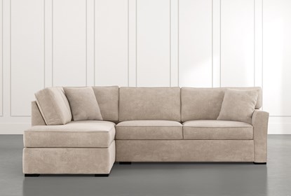 Aspen Beige 2 Piece Sleeper Sectional with Left Arm Facing Chaise .