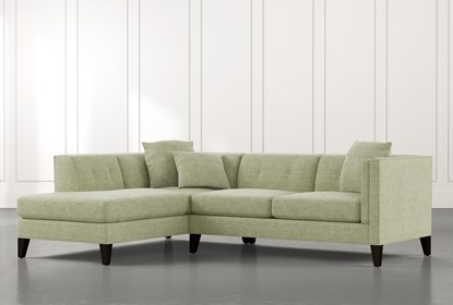 Avery II Green 2 Piece Sectional with Left Arm Facing Armless .